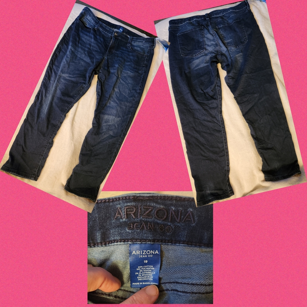 Arizona Jean Company Women's Straight Leg Jeans - Dark Blue